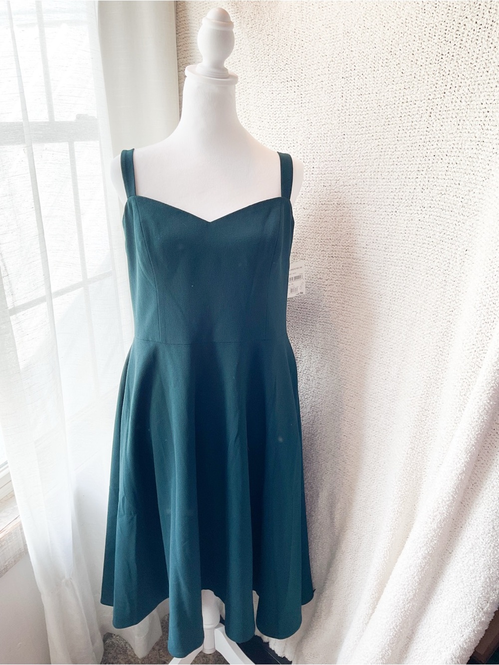 Dress the Population Teal Midi Fit-and-Flare Dress